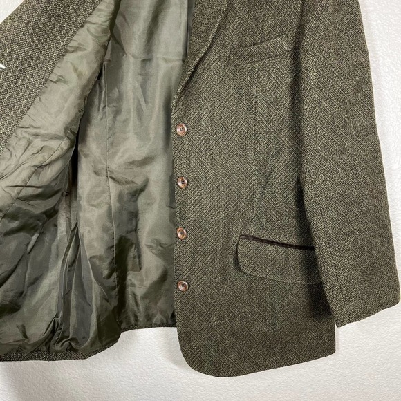 Vintage Mikko Jacket Tweed Velvet Trim Wool Green Women’s Size 42 - Picture 4 of 14
